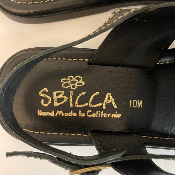 Sbicca Hand Made in California Black Sandals Size 10 - Picture 5 of 5